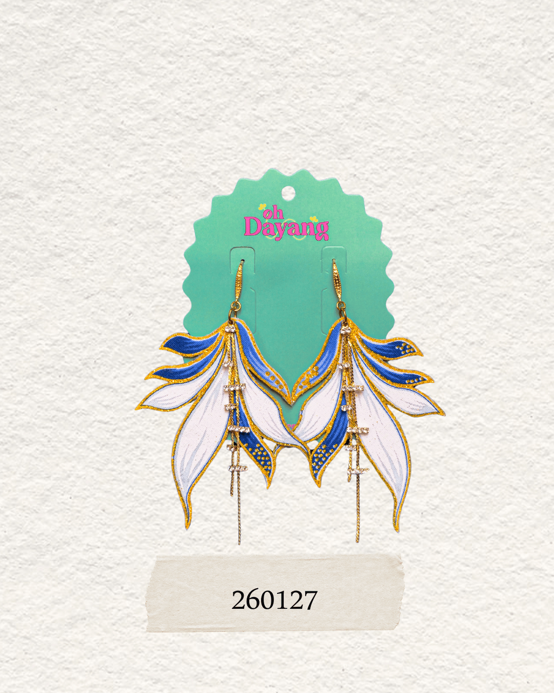 Green/ Blue Batik Dangle Earrings