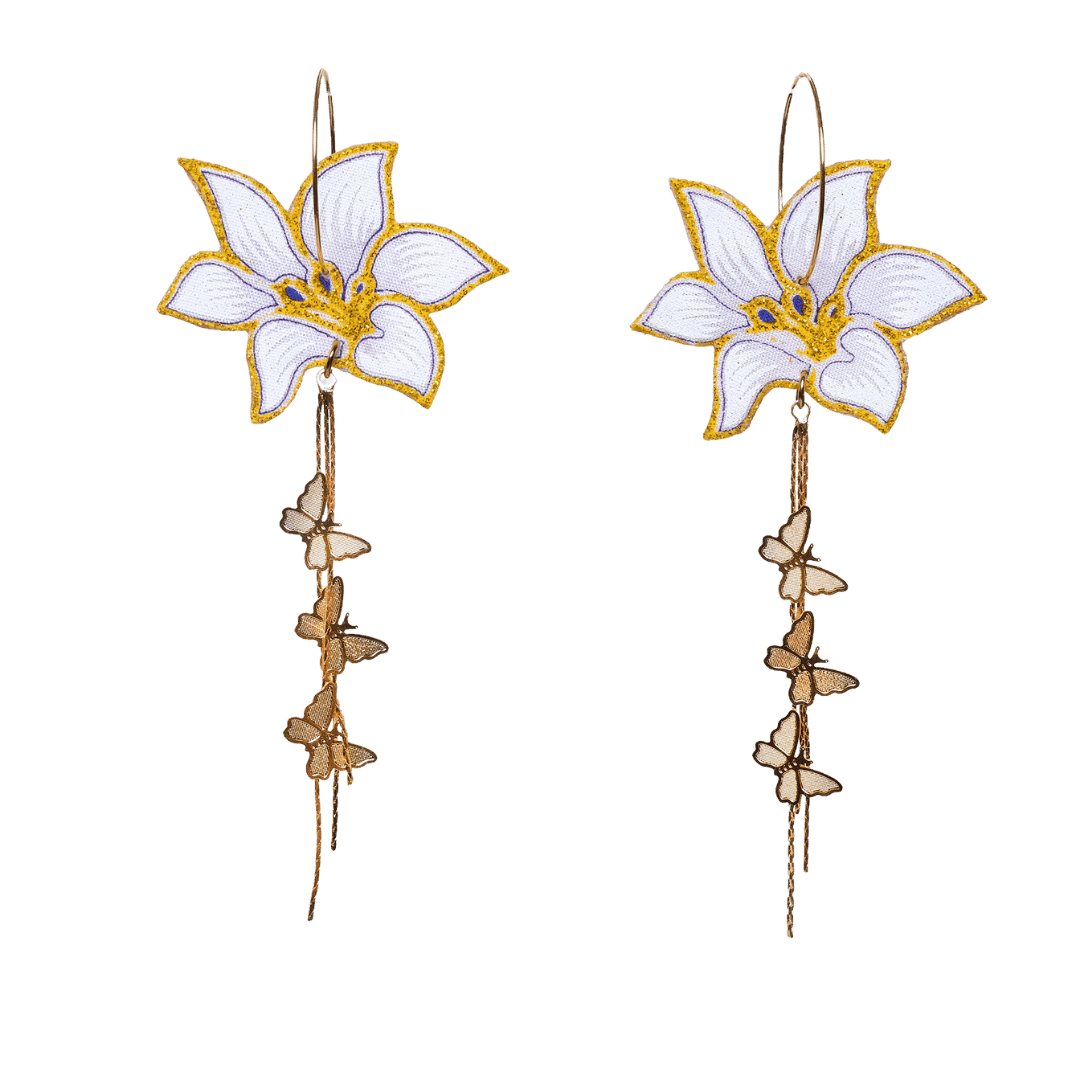 Gilang Dangle Batik Hoop Earrings