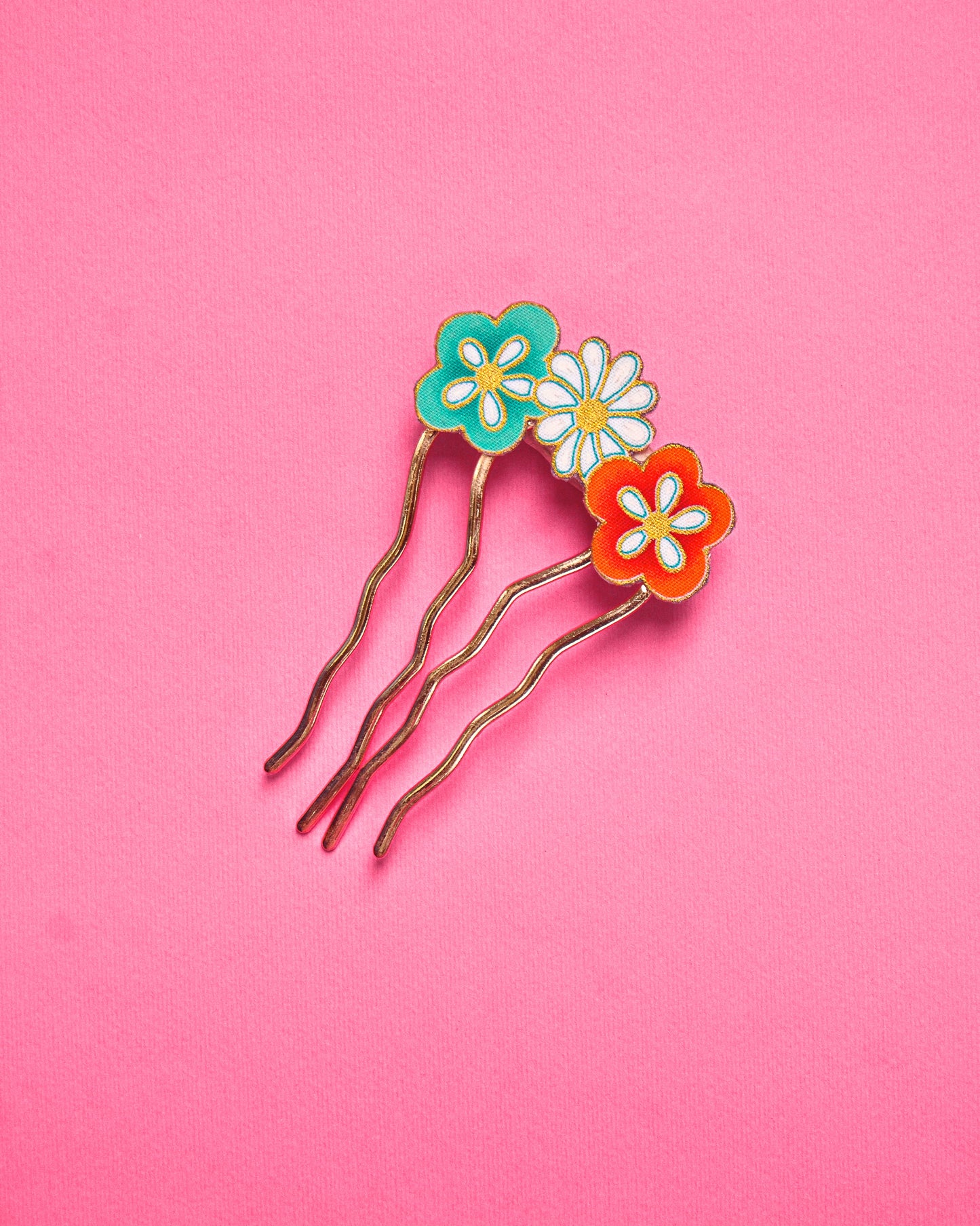 3 Blooms Batik Hair Pin- 260403