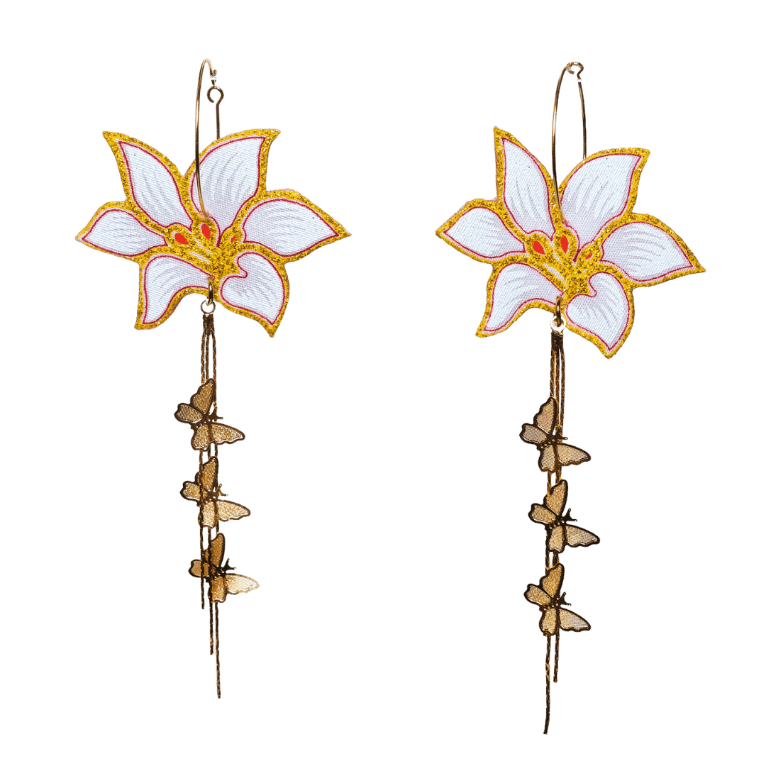 Gilang Dangle Batik Hoop Earrings