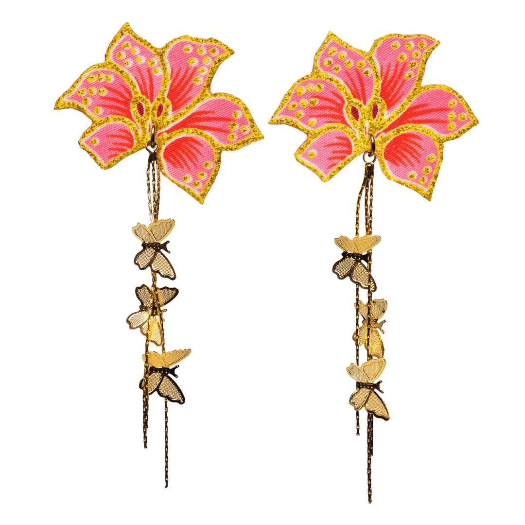 Seri Bunga Dangle Batik Earrings