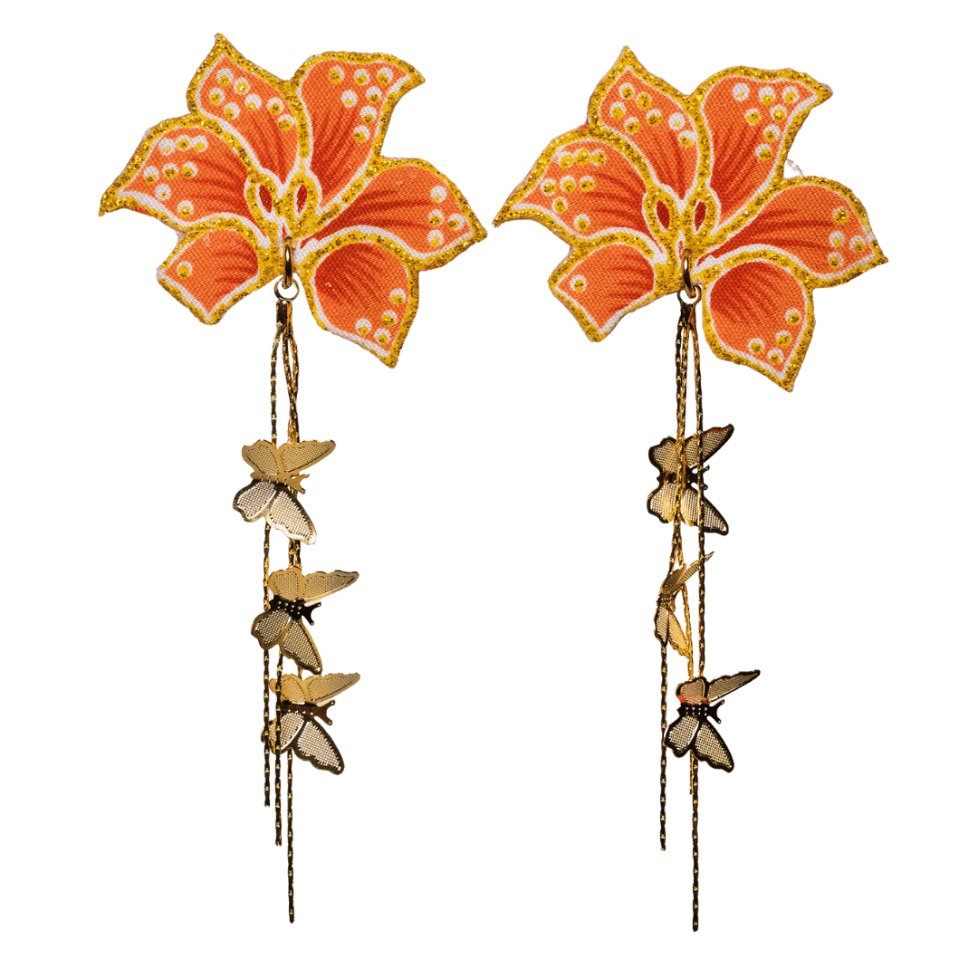 Seri Bunga Dangle Batik Earrings