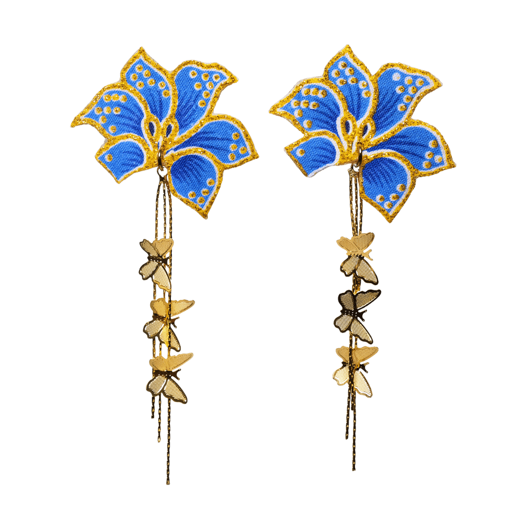 Seri Bunga Dangle Batik Earrings