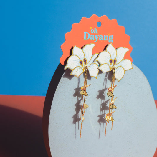 Seri Bunga Dangle Batik Earrings