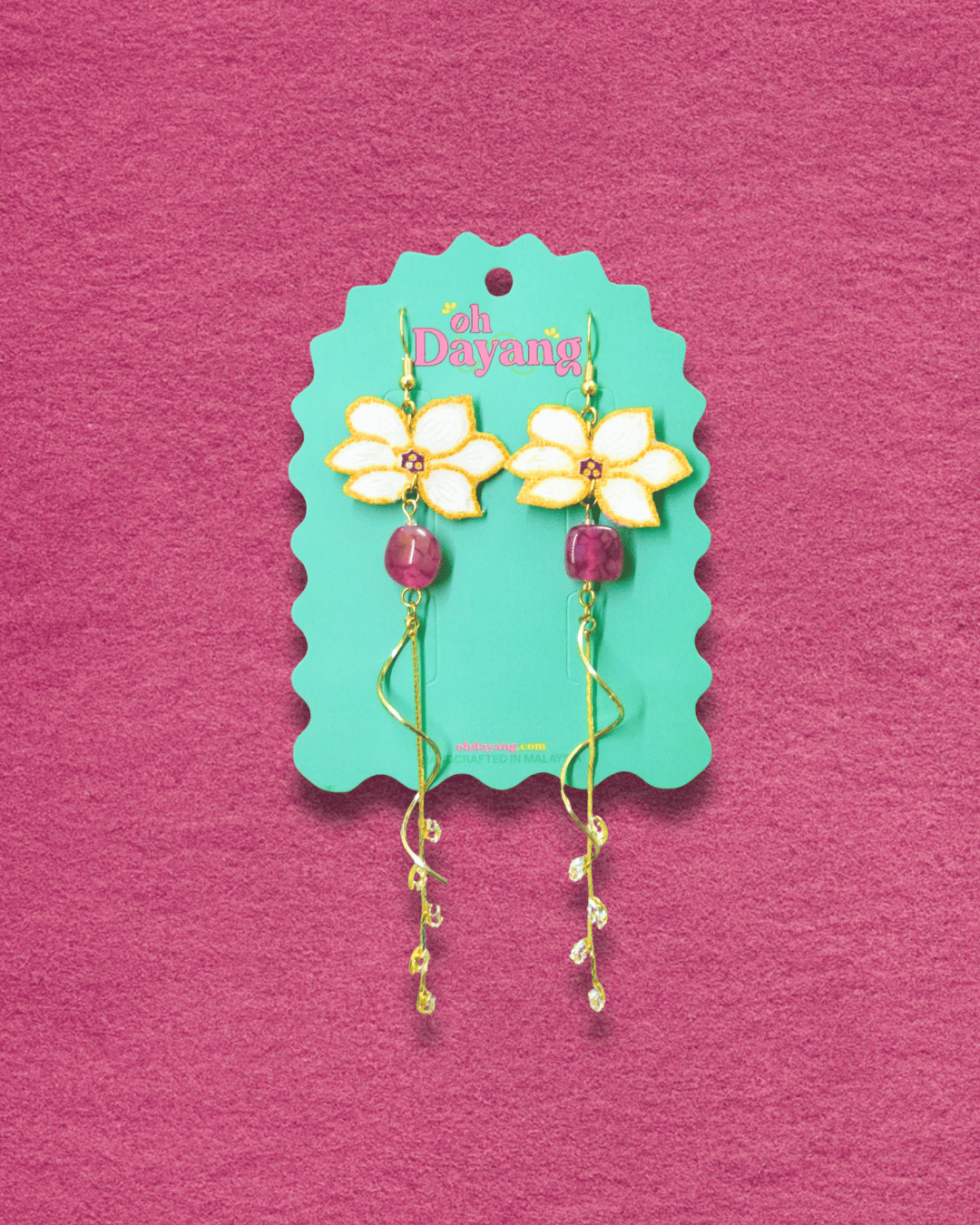 Dotty Dangle Batik Hook Earrings