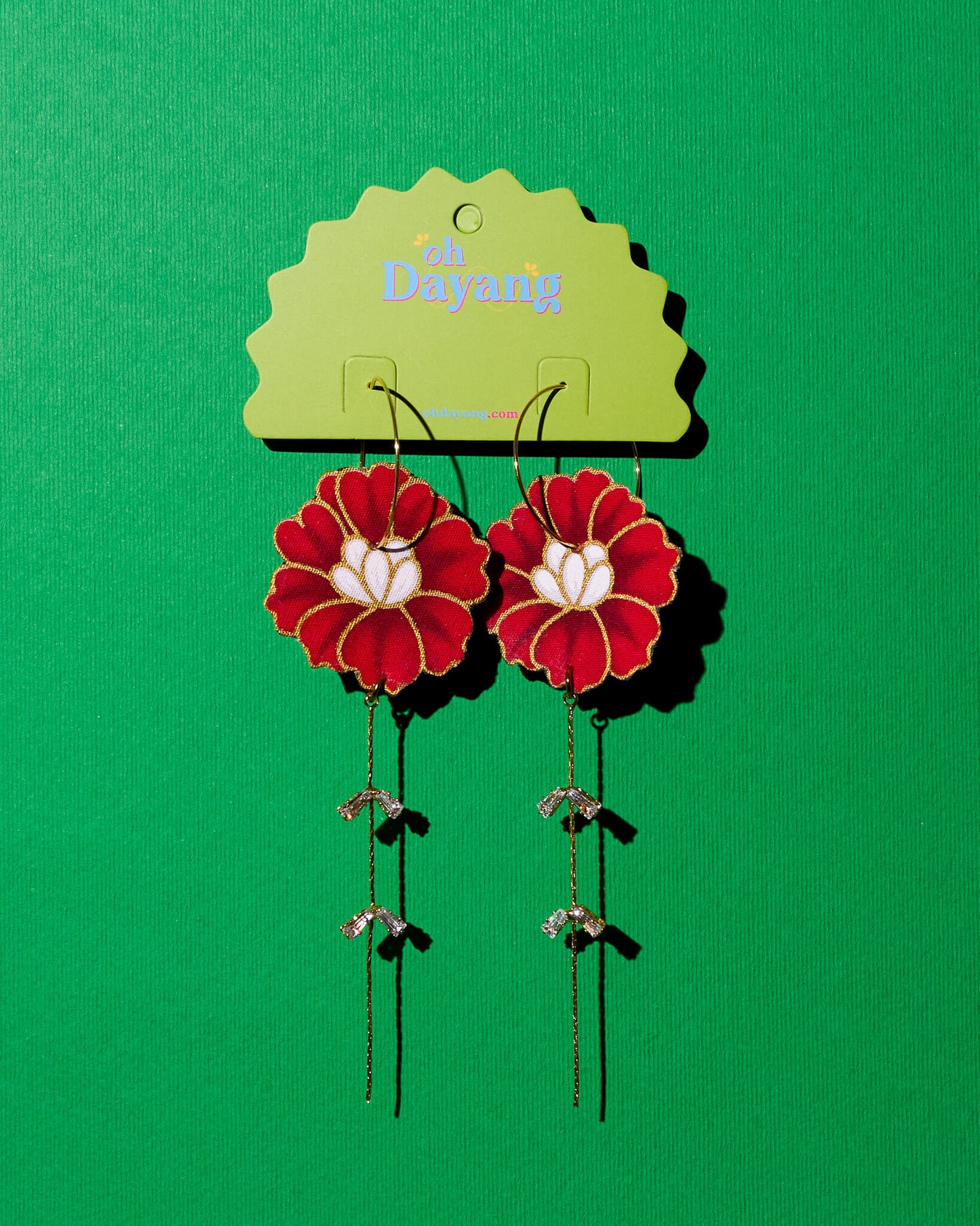 Kelip Bayu Dangle Batik Hoop Earrings