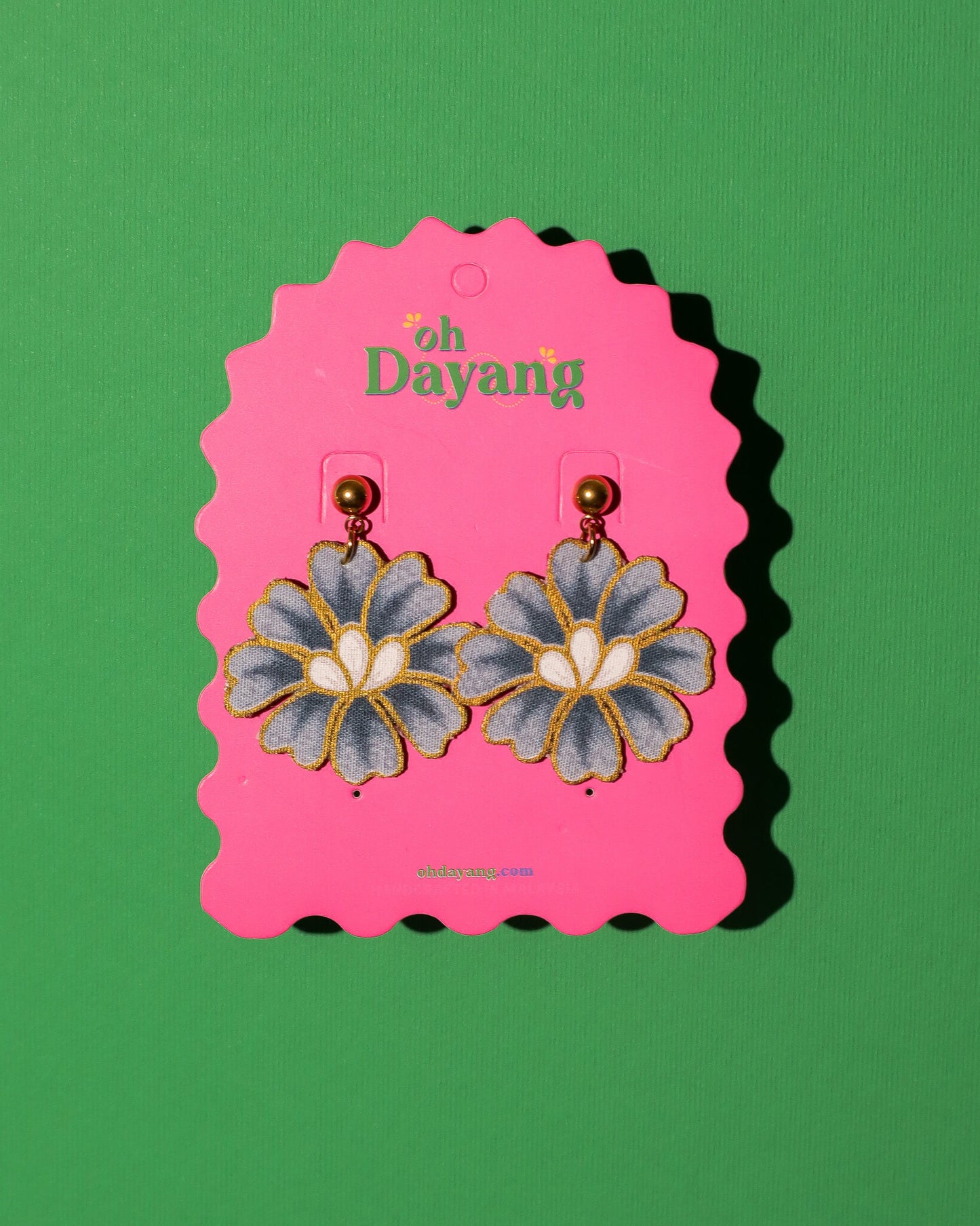 Kelip Sari Batik Dangle Stud Earrings