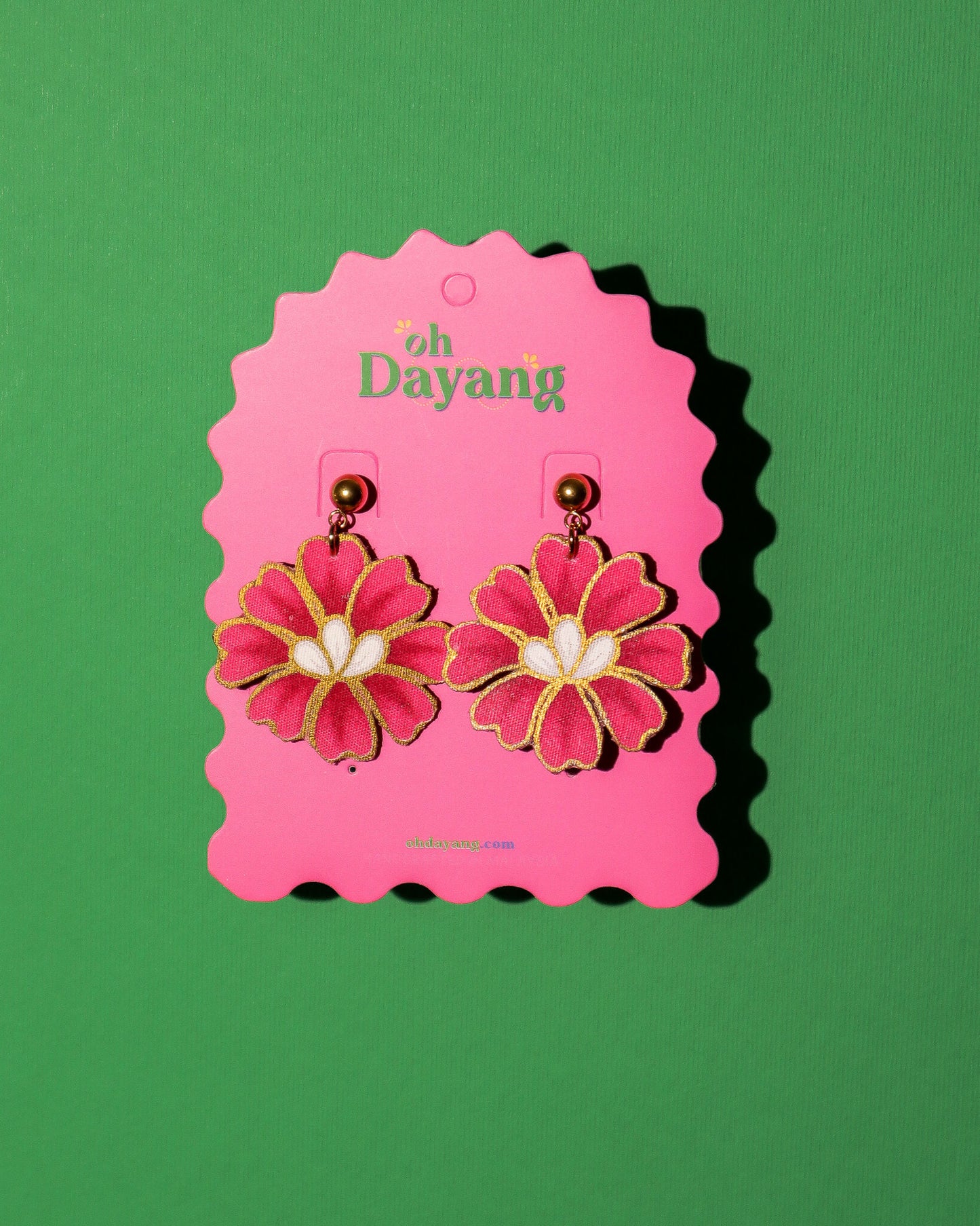 Kelip Sari Batik Dangle Stud Earrings