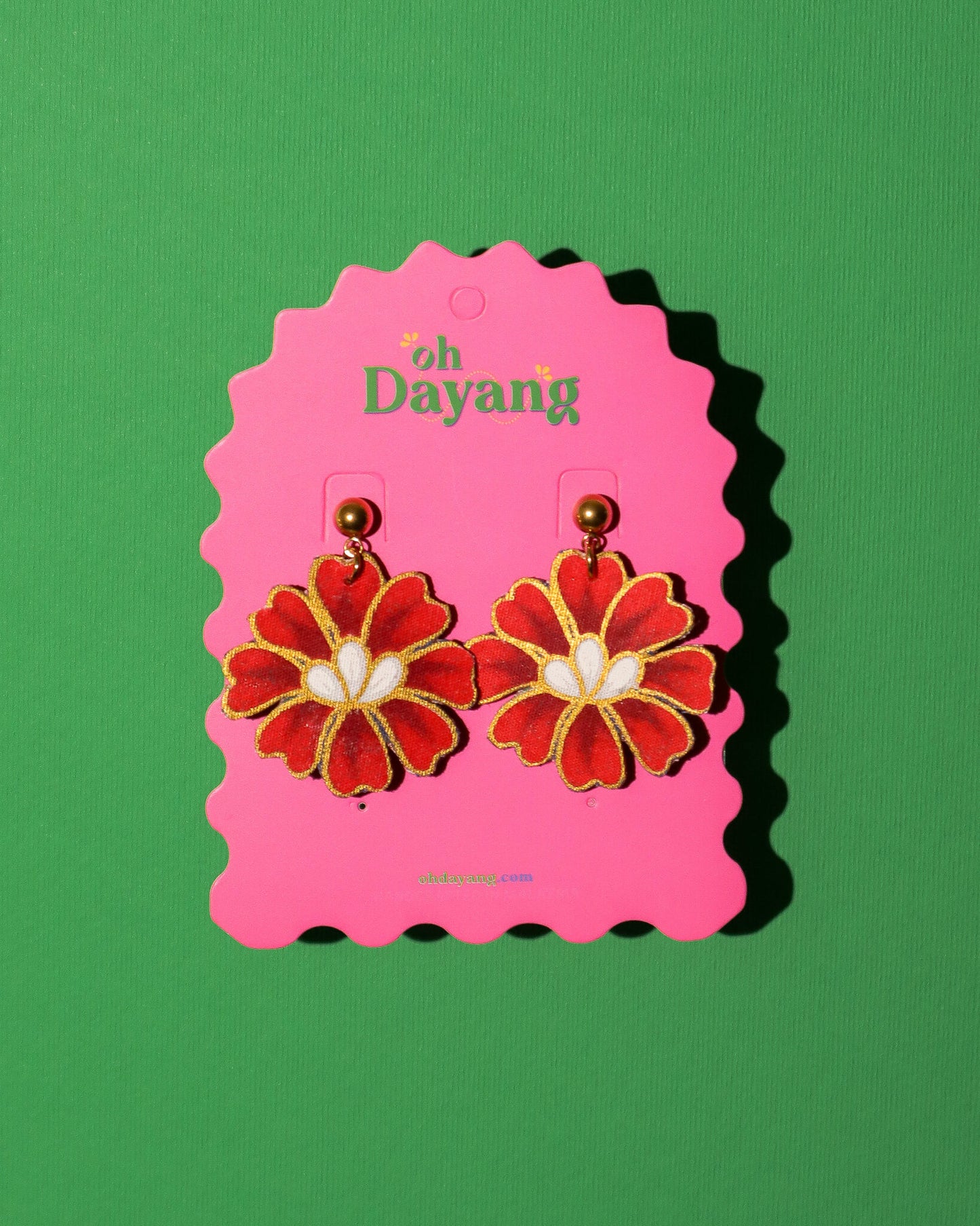Kelip Sari Batik Dangle Stud Earrings