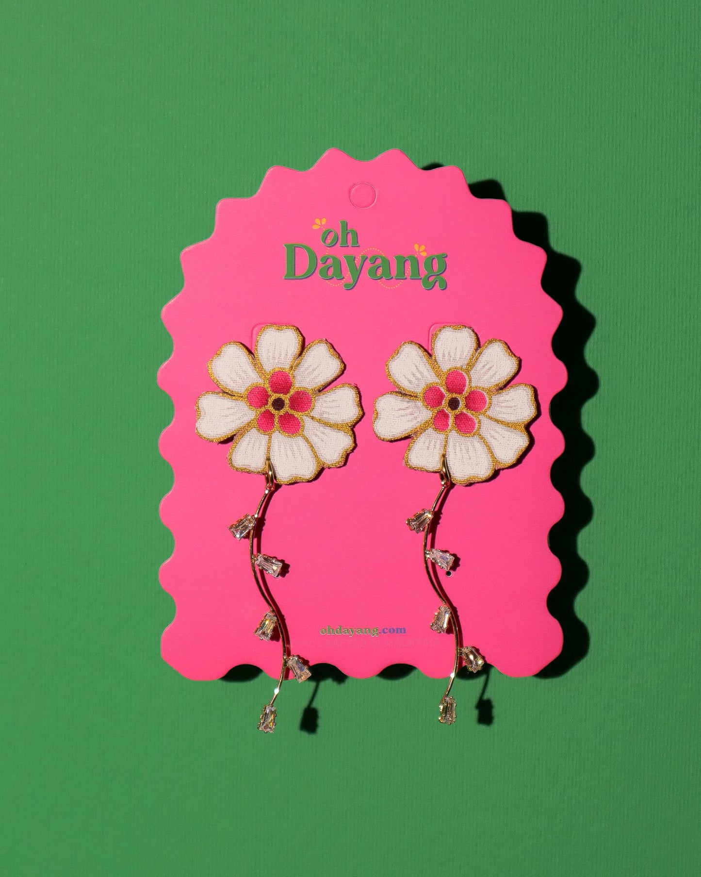 Seri Salju Batik Dangle Stud Earrings