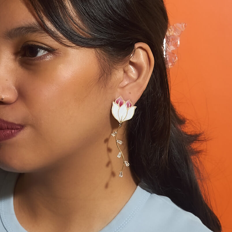 Merdu Dangles Batik Stud Earrings