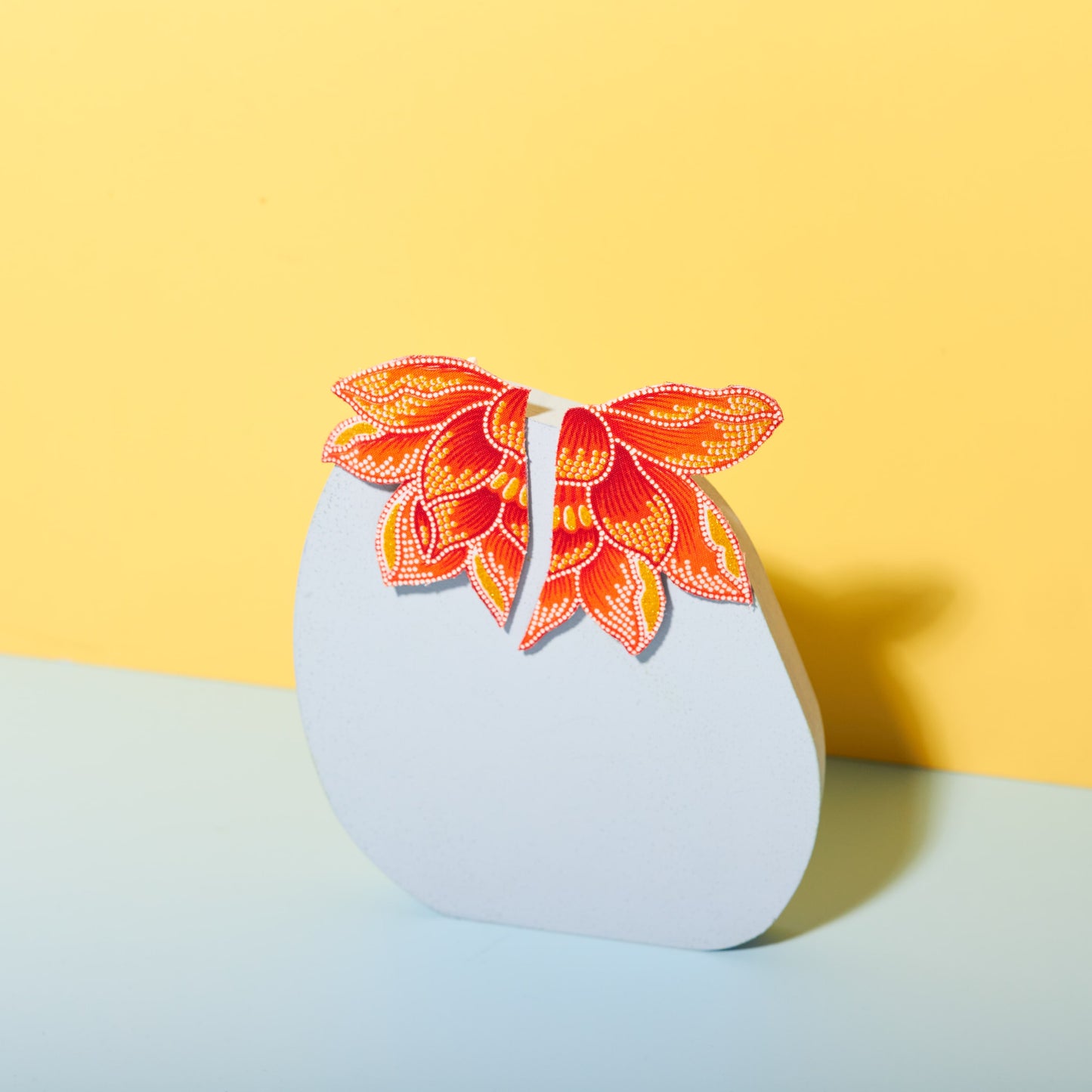 Orange Wings Bunga Batik Earrings