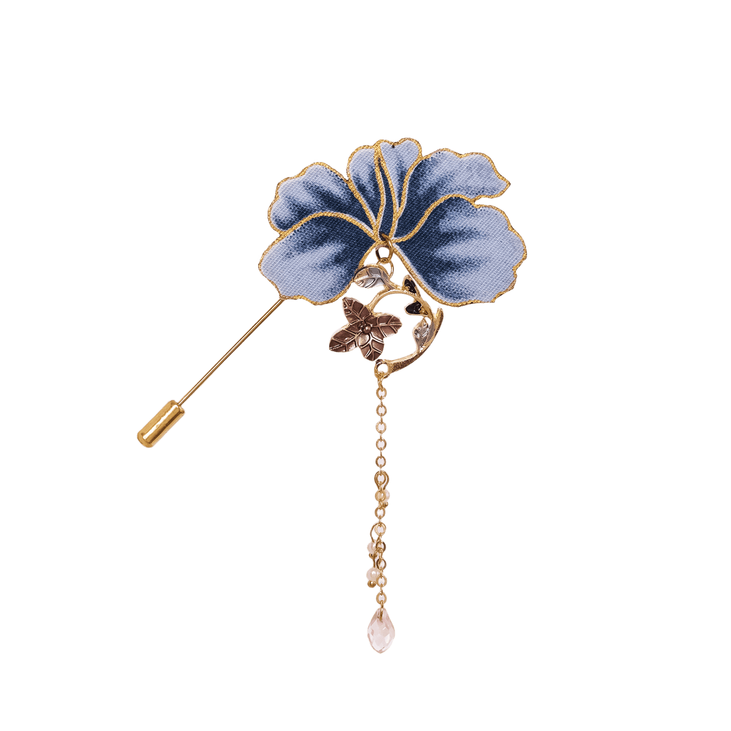 Roselle Dangle Batik Lapel Pin