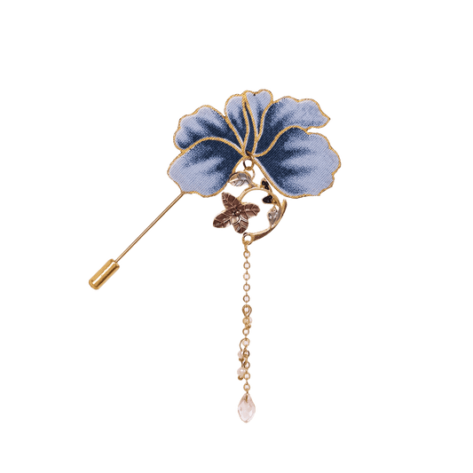 Roselle Dangle Batik Lapel Pin