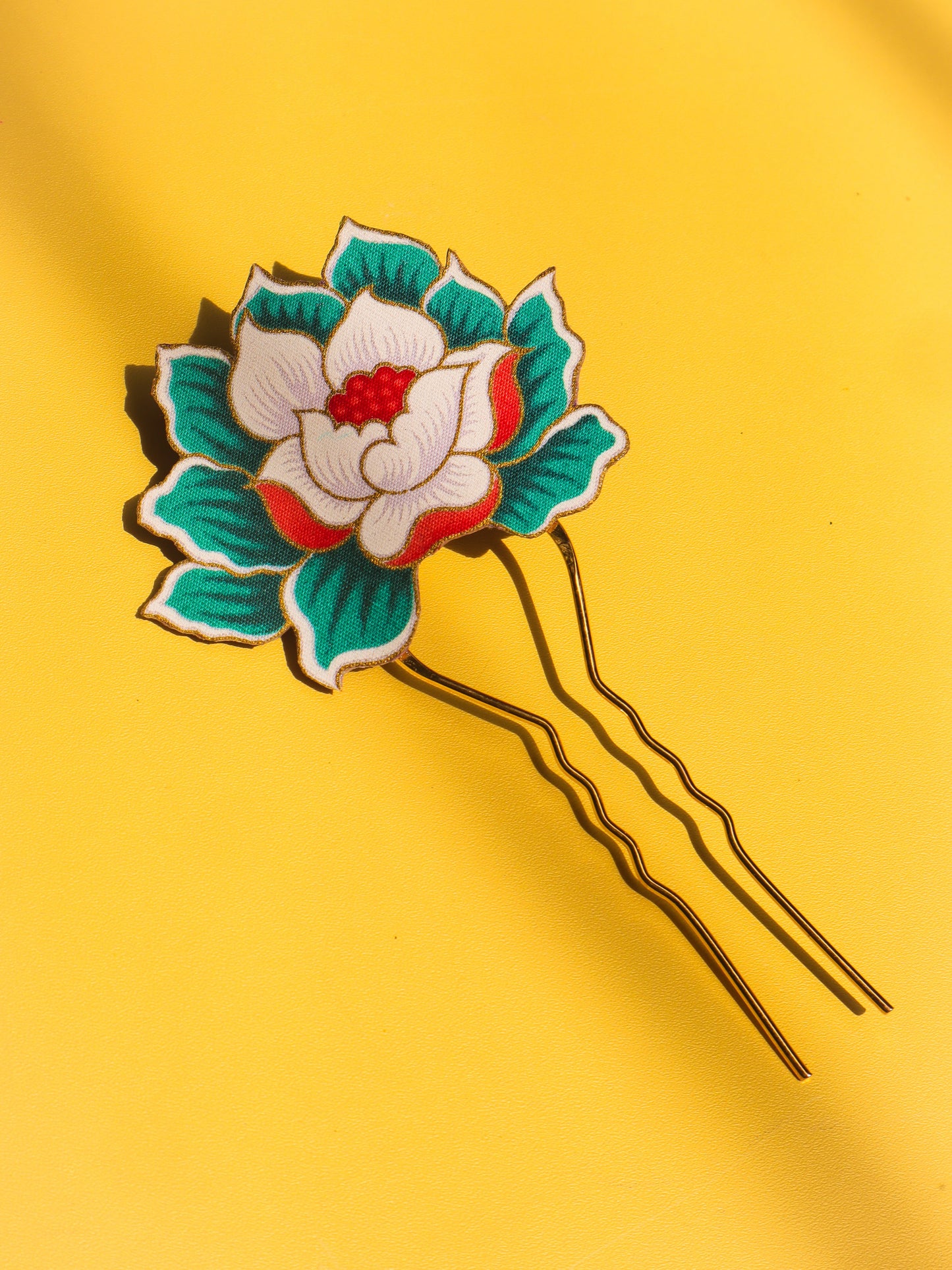 Teal Lotus Hair Pin