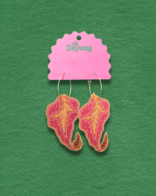 Dedaun Batik Hoop Earrings