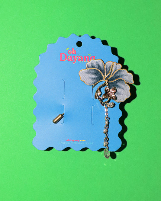 Roselle Dangle Batik Lapel Pin