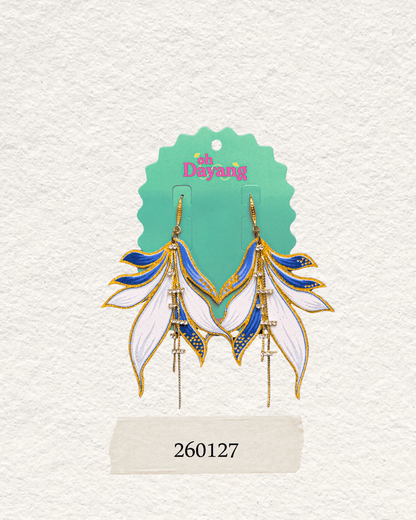 Green/ Blue Batik Dangle Earrings