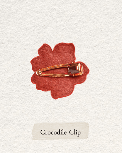Blue Batik Crocodile Clip