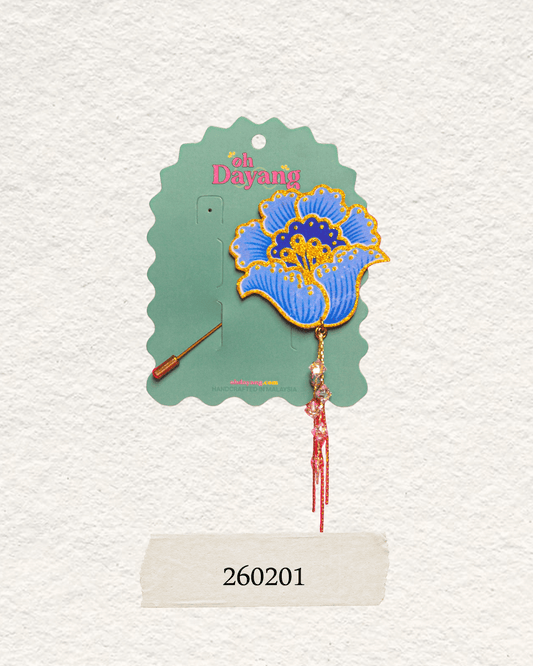 Blue Batik Dangling Lapel Pin