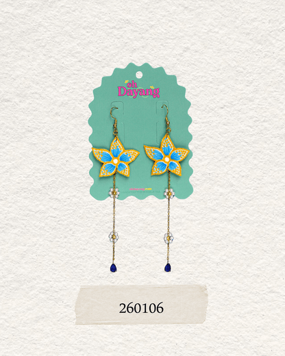 Green/ Blue Batik Dangle Earrings