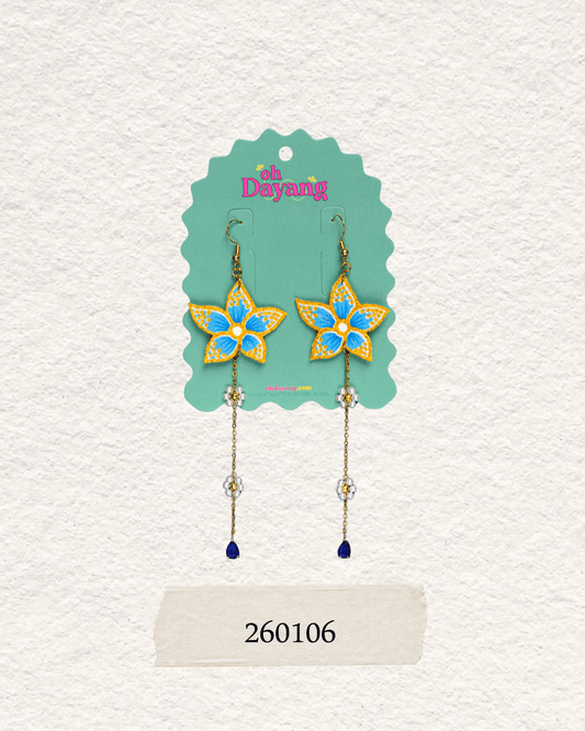 Green/ Blue Batik Dangle Earrings