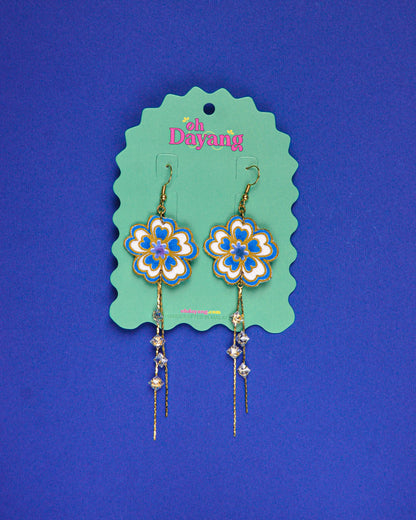 Green/ Blue Batik Dangle Earrings