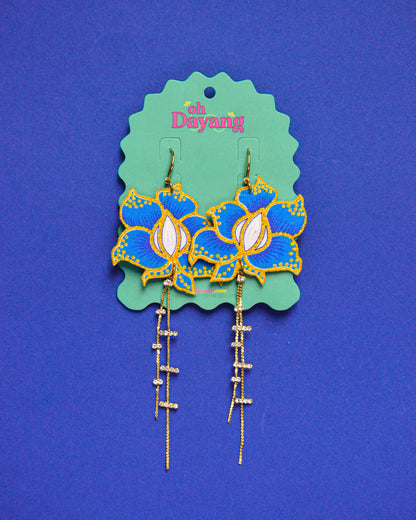 Green/ Blue Batik Dangle Earrings