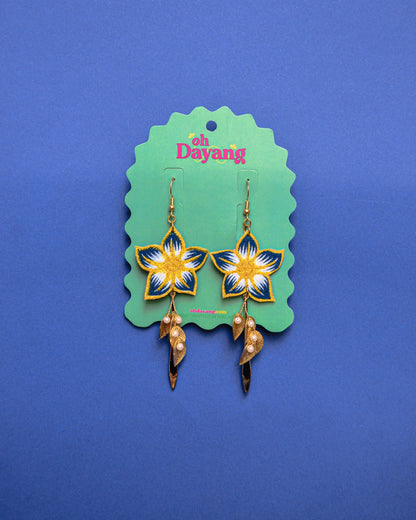 Green/ Blue Batik Dangle Earrings