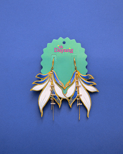 Green/ Blue Batik Dangle Earrings