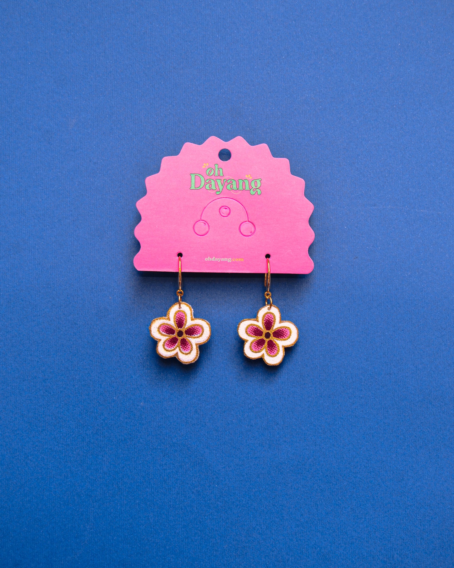 Blue/ Purple Batik Hook Earrings