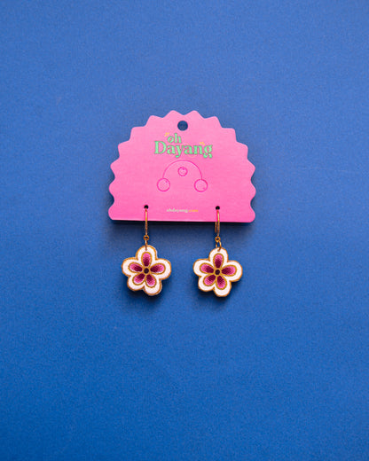Blue/ Purple Batik Hook Earrings