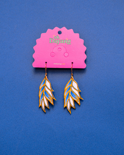 Blue/ Purple Batik Hook Earrings