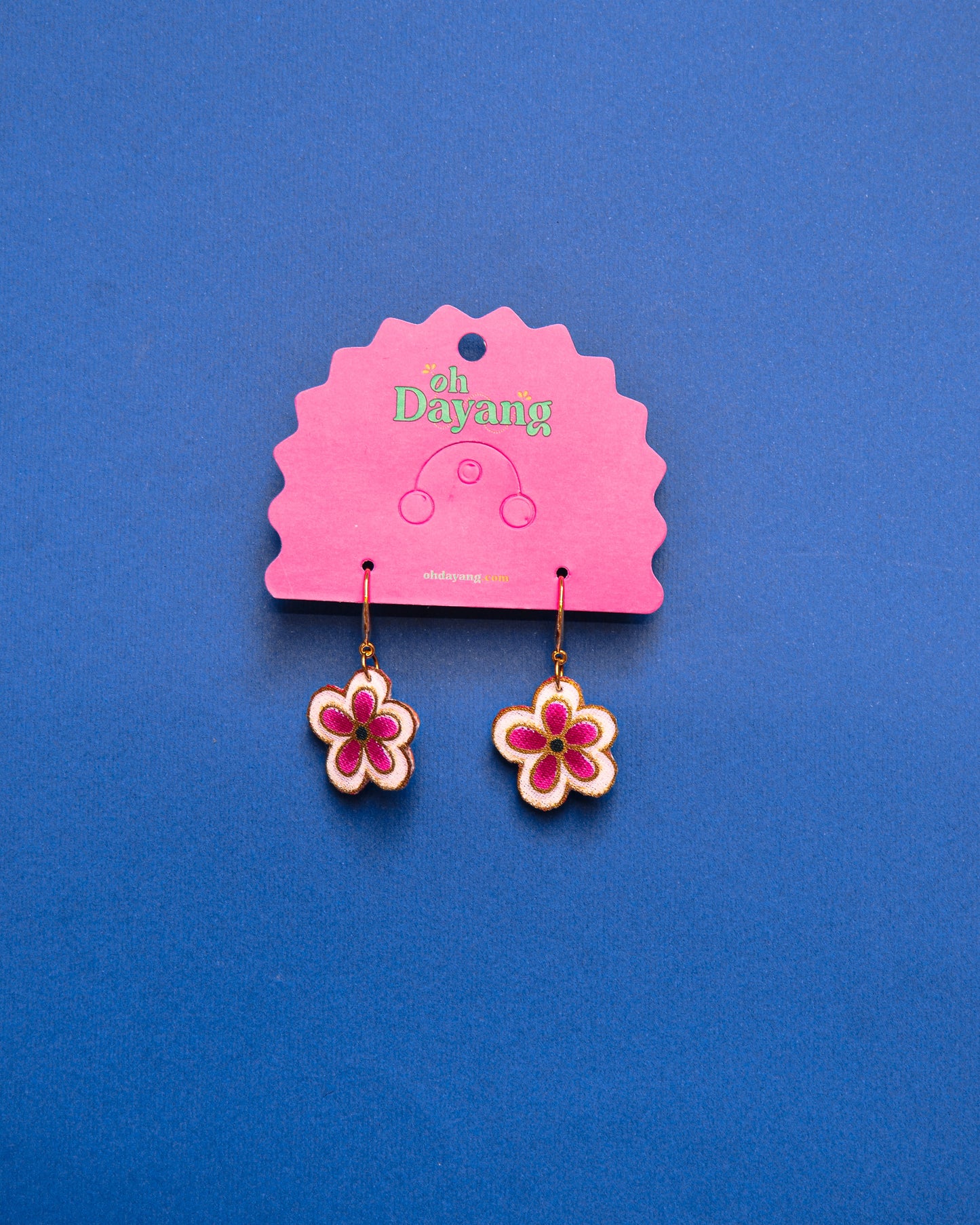 Blue/ Purple Batik Hook Earrings