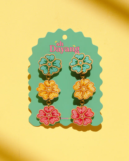Garland Blooms Dangle Stud Earrings
