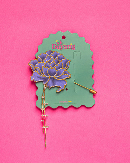 Blue Batik Dangling Lapel Pin