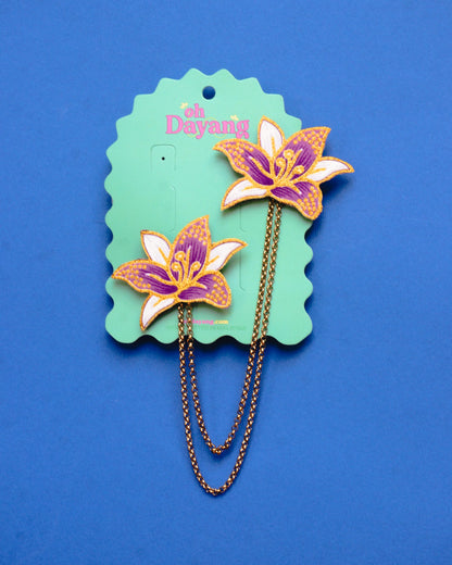 Green/ Purple Batik Kerongsang Chain