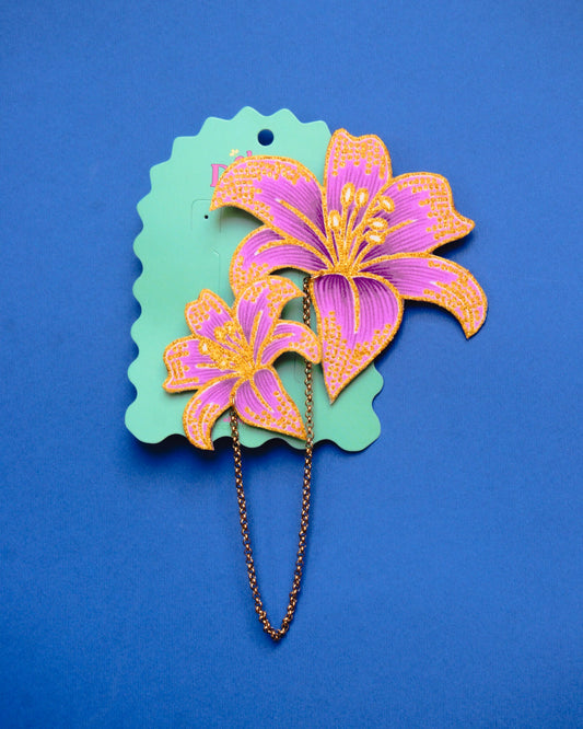 Green/ Purple Batik Kerongsang Chain