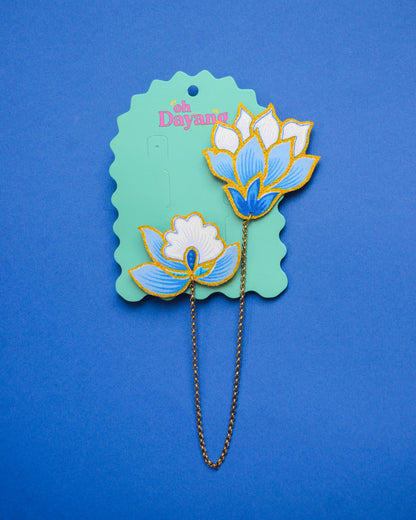 Blue Batik Kerongsang Chain