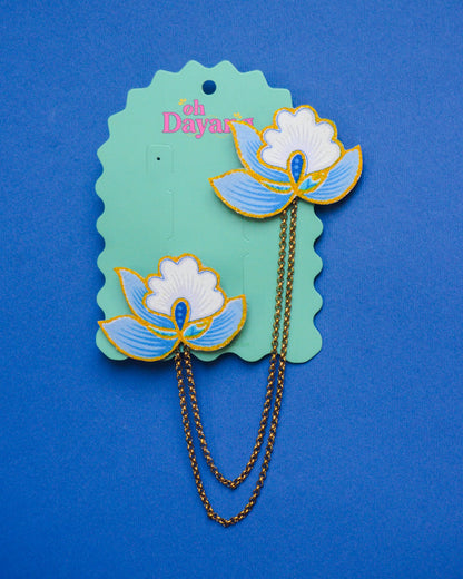 Blue Batik Kerongsang Chain