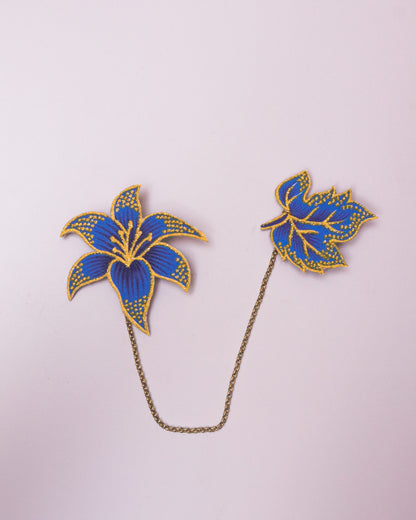 Blue Batik Kerongsang Chain