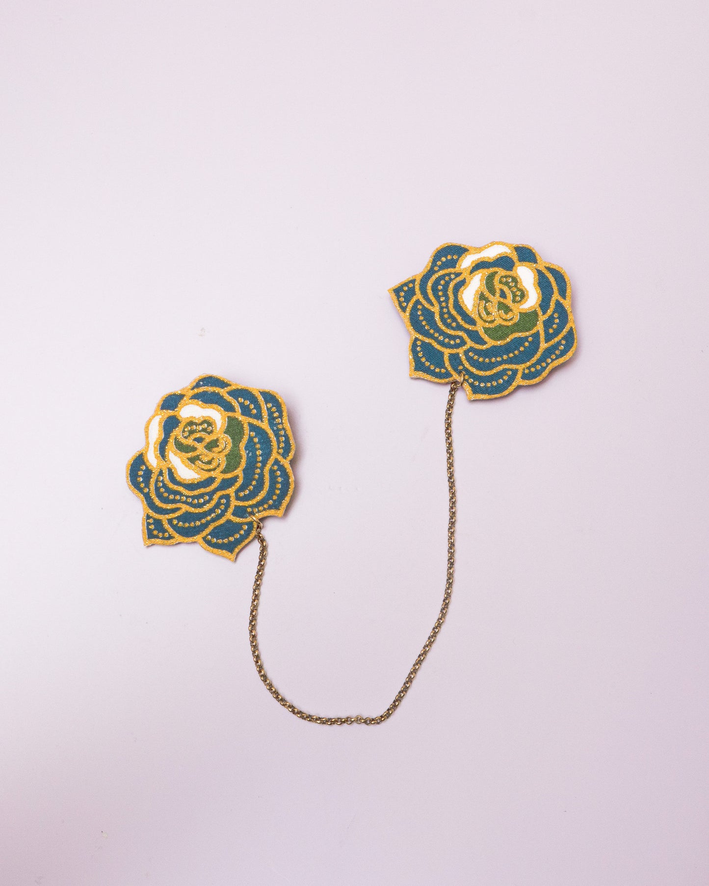 Green/ Purple Batik Kerongsang Chain