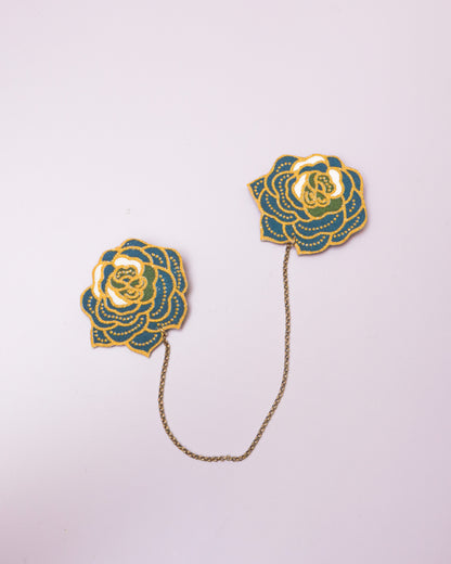 Green/ Purple Batik Kerongsang Chain