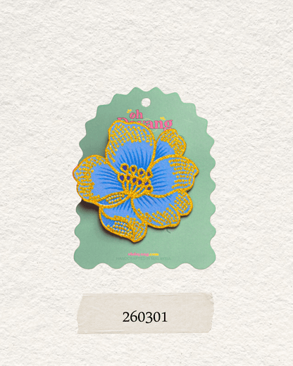 Blue Batik Crocodile Clip