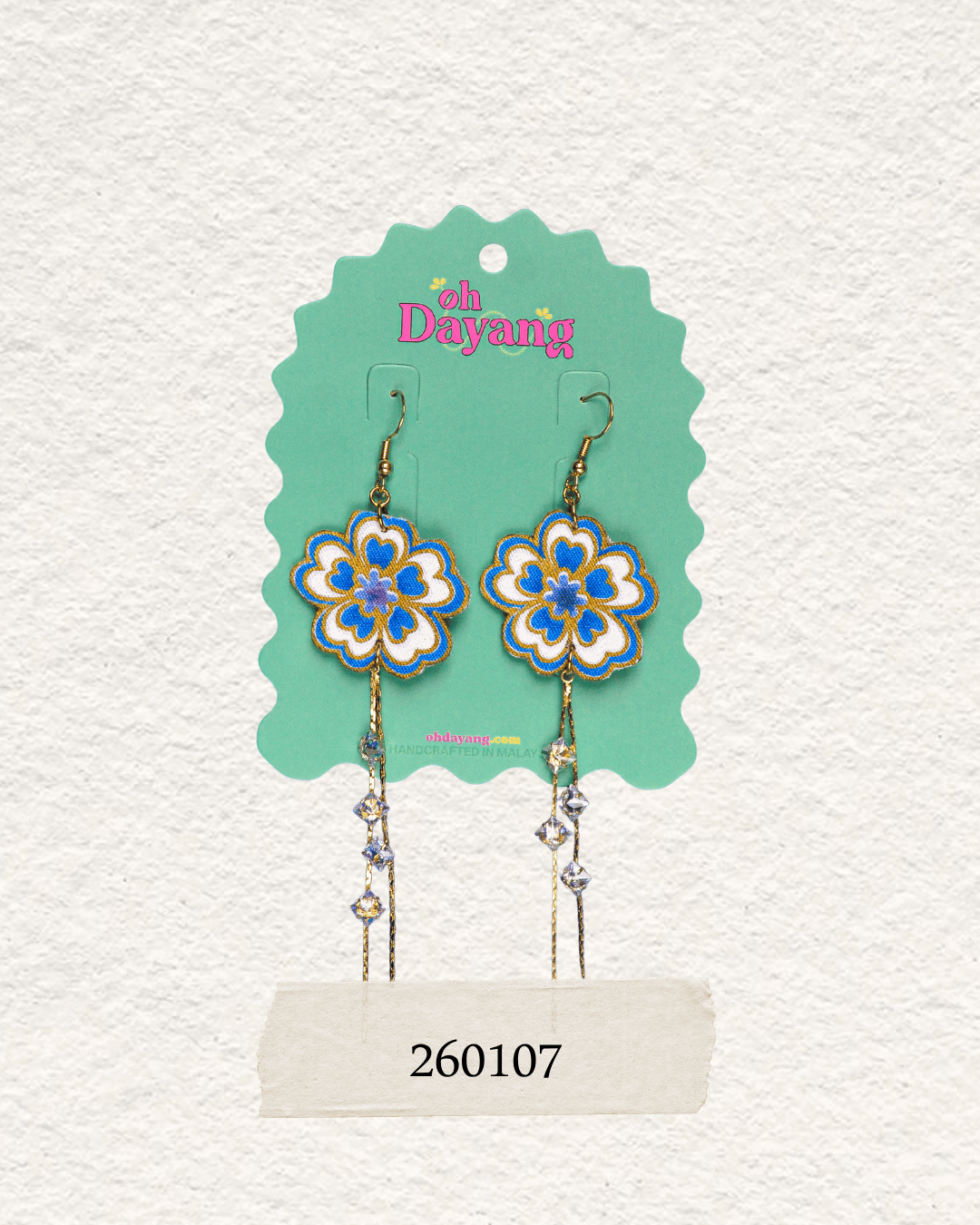 Green/ Blue Batik Dangle Earrings