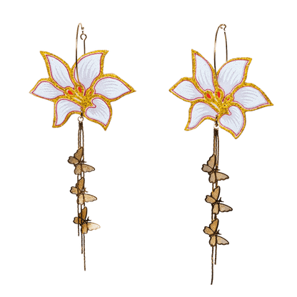 Gilang Dangle Batik Hoop Earrings