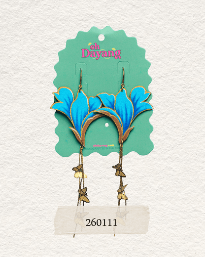 Green/ Blue Batik Dangle Earrings