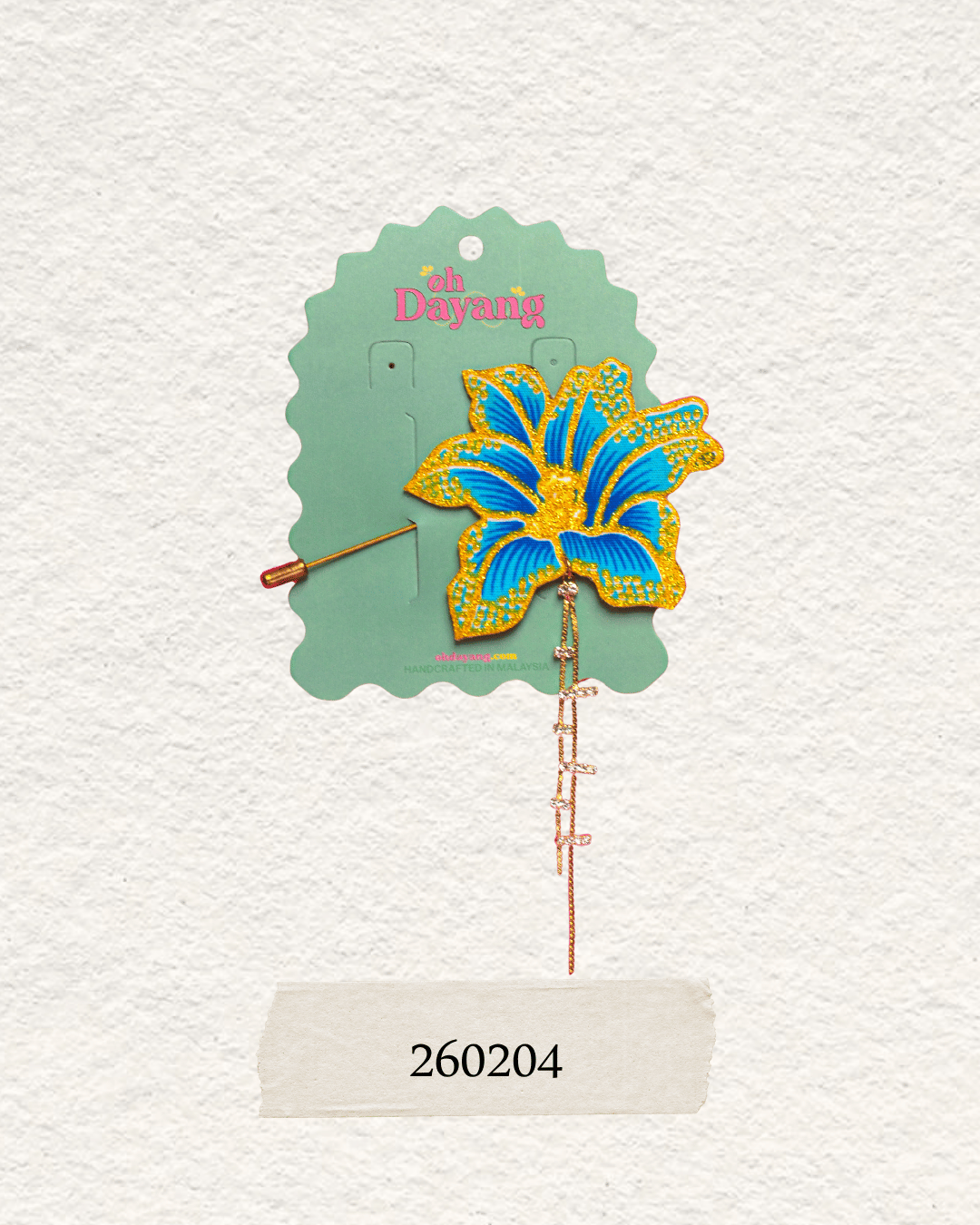Blue Batik Dangling Lapel Pin