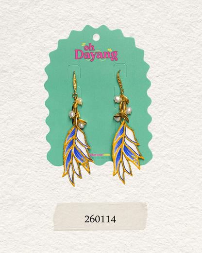Green/ Blue Batik Dangle Earrings