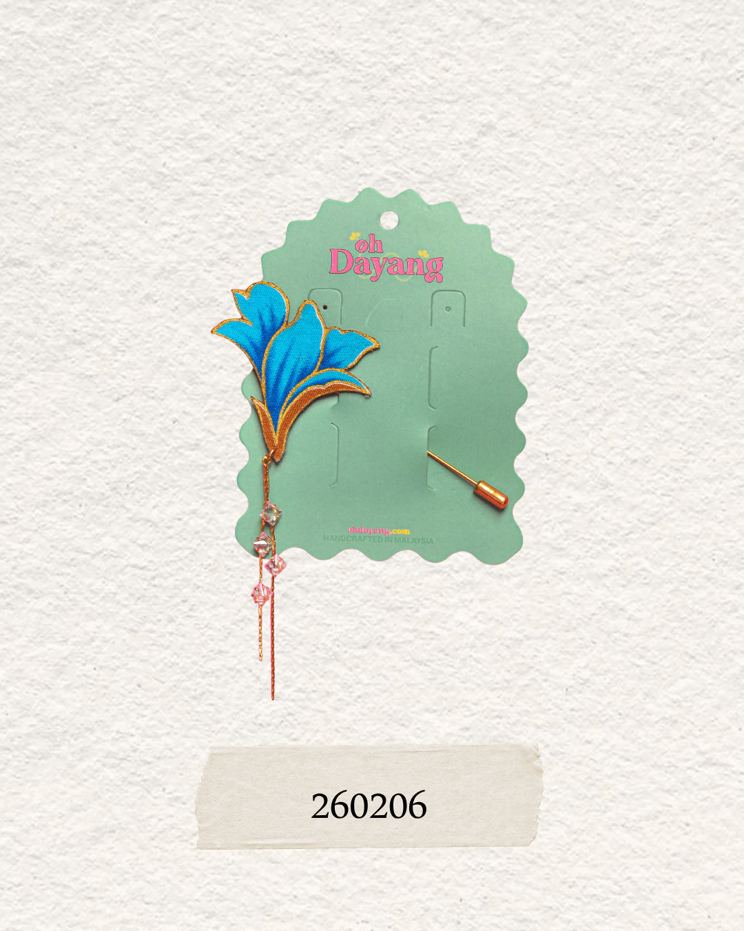 Blue Batik Dangling Lapel Pin